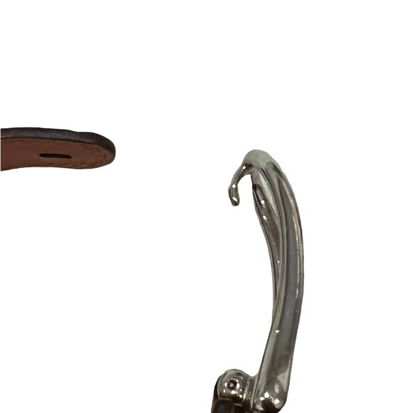 HERMES Brown, Leather & Silver Buckle Bracelet #1307 - Picture 8 of 11